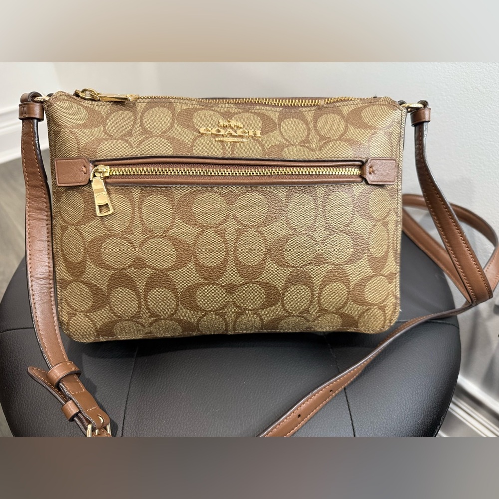 Coach Signature Tan Crossbody Bag